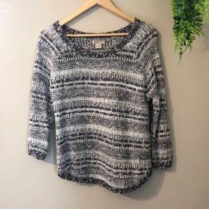 Lucky Brand Black and White Cotton Sweater